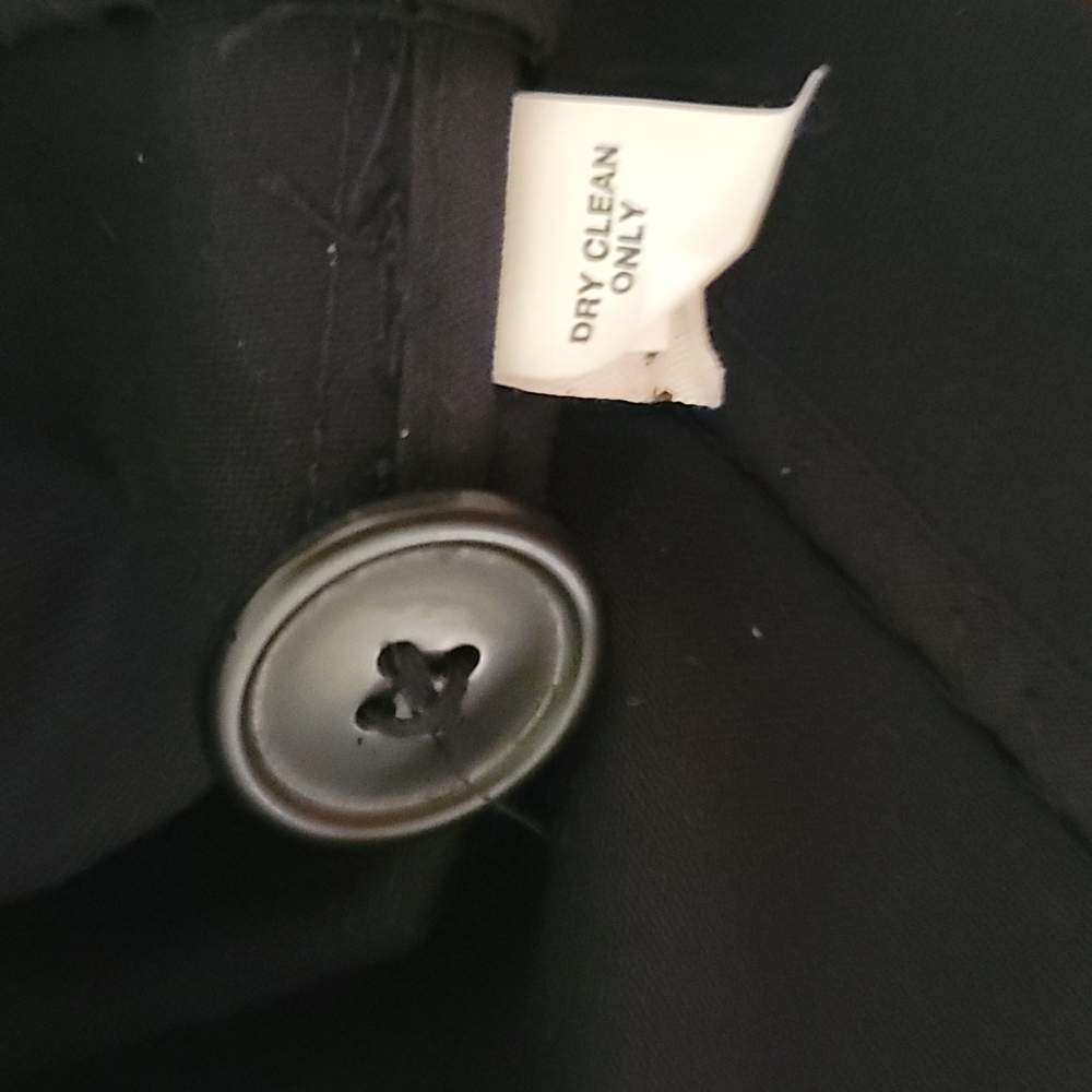 Vintage Gap NWOT HTF  Pitch Black Stretch Double Breasted Jacket - Picture 6 of 6